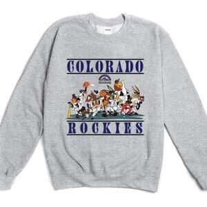Colorado Rockies Baseball Champions 1990s Style Black Crewneck Sweatshirt